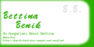bettina benik business card